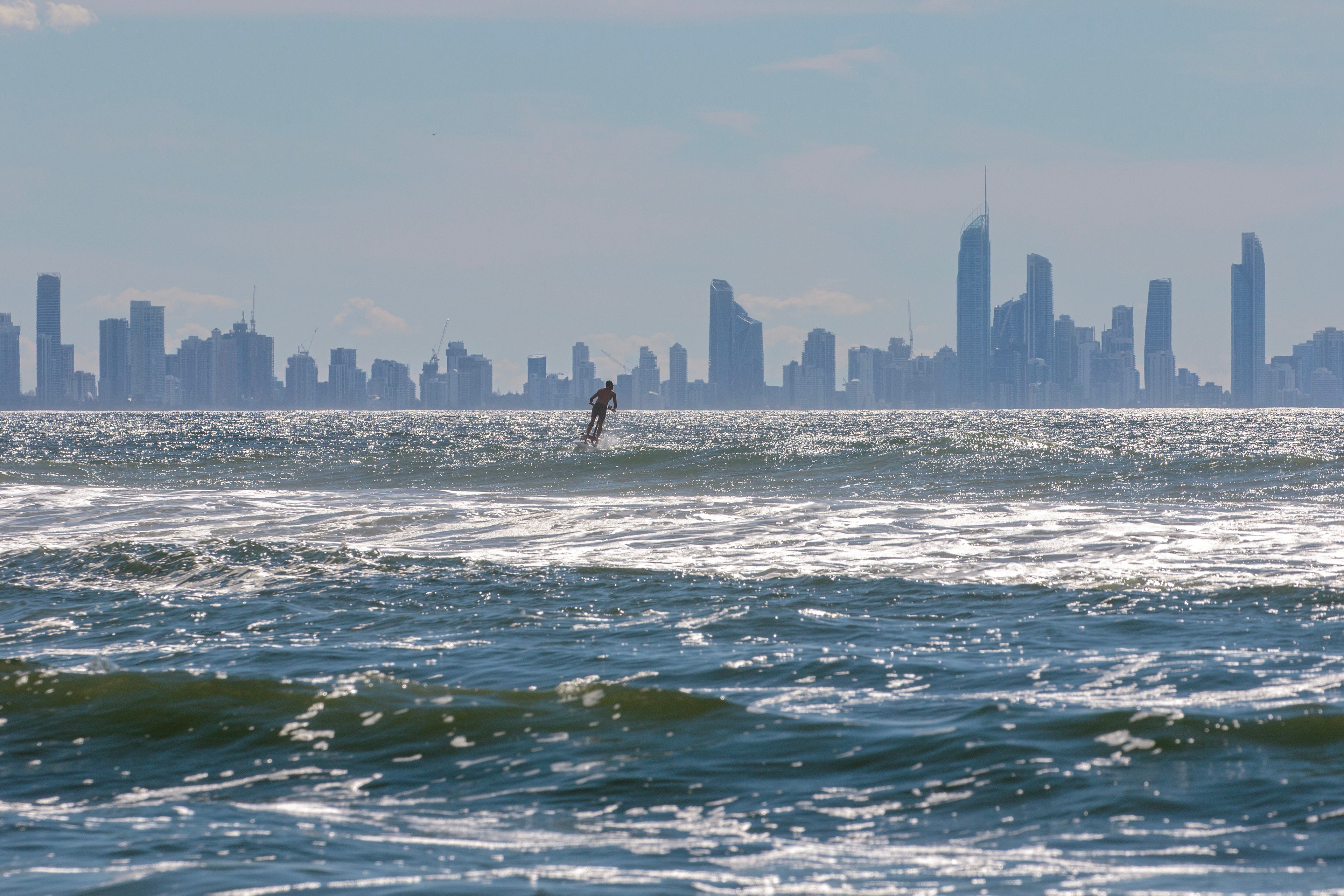 Riding offshore in waves